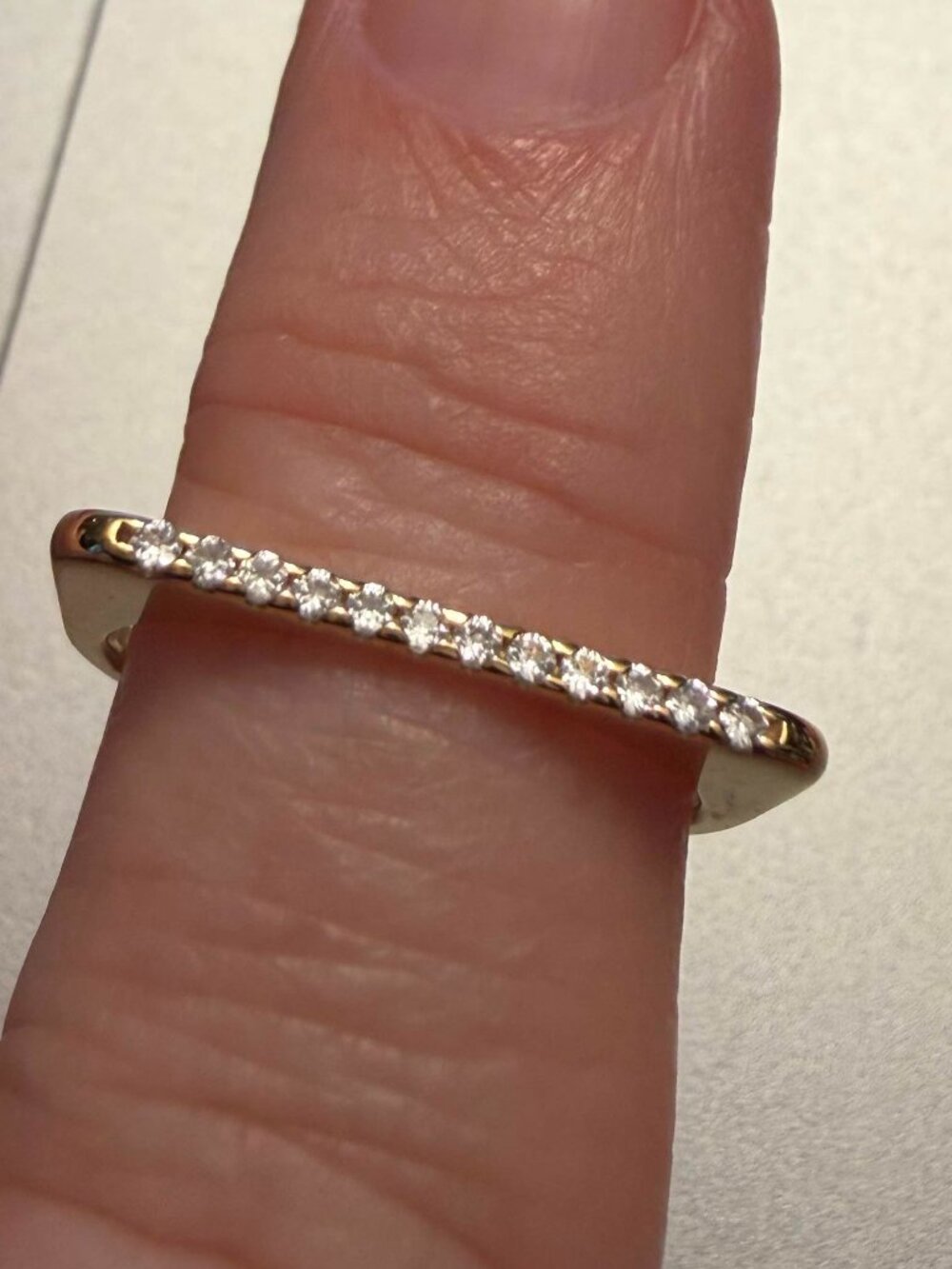 Mejuri 18k Gold Vermeil Pavé Puzzle Stacking Ring size 9